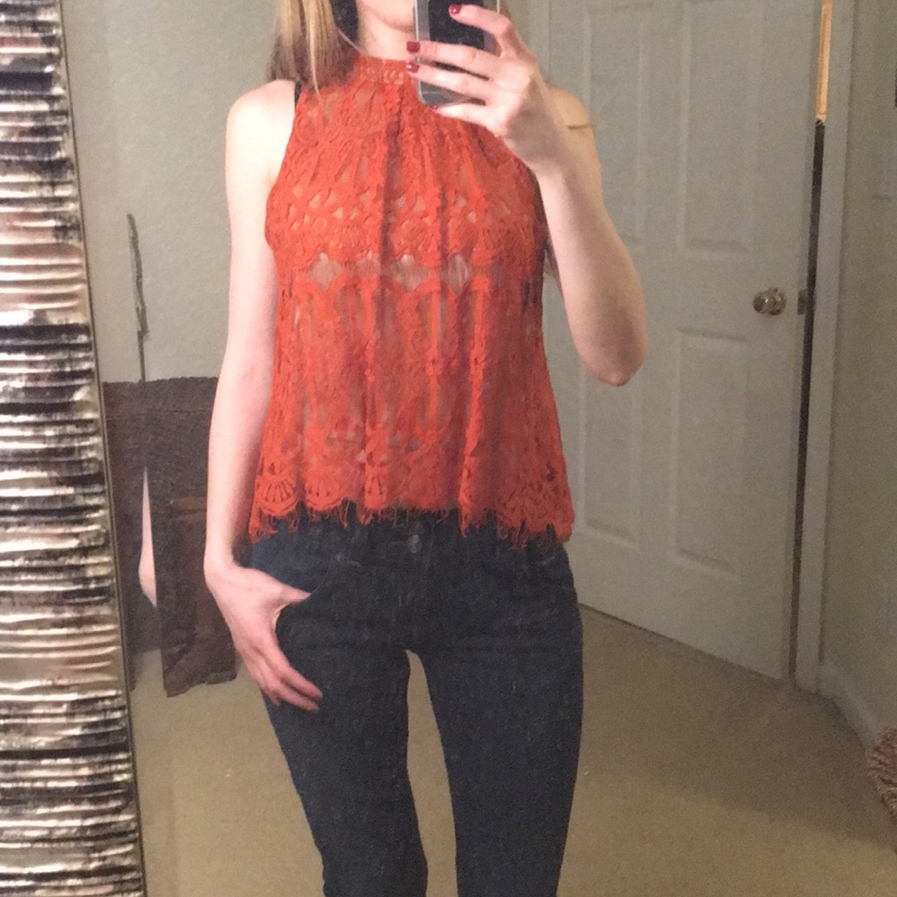 NWOT Lace High Neck Tank